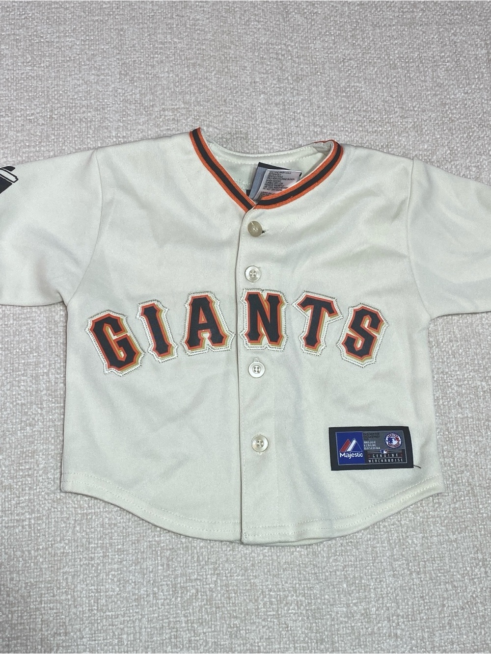 Majestic San Francisco Giants Jersey Infant 12M Cream Home MLB Baseball Stitched